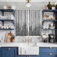 thumbnail image 2 of Grey Oil Painting Kitchen Curtains 84 Inch Length, Contemporary Abstract Art Grommet Top Bedroom Living Room Curtains, Light Filtering Cafe Curtain Drapes 2 Panels Set 104''x84'', 2 of 9