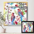 thumbnail image 4 of Designart 'Rosella Birds Sitting On Flowers Tree Branch' Traditional Framed Art Print, 4 of 4