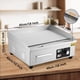 thumbnail image 2 of Qinaqin 18 In Commercial Electric Griddle 110V 1600 cm de Ancho Restaurant Teppanyaki Flat Top Grill Anchoith Shovels y Brushes Non-Stick Countertop Ajustable Temperature Control, 2 of 7