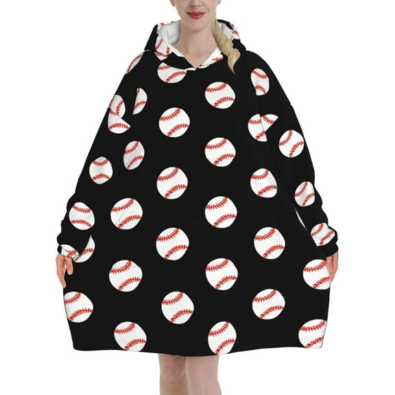 Baseball Blanket Hoodies For Women And Men Adult Oversize Wearable Blanket Hoodies For Soft And Warm