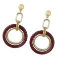 thumbnail image 1 of Pendientes de gota de doble grande vintage cuelgan mujeres niñas boda gris marrón Sunnimix Double Circle Drop Earrings, 1 of 5