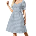 thumbnail image 1 of Vestido de mujer sin mangas a rayas de hormiga (azul), 1 of 6
