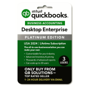 QuickBooks Desktop Enterprise 2024 – 3 User | Lifetime License | No Subscription- No DVD