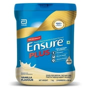 Ensure PLUS Powder Complete Balanced Nutrition for Adults, Vanilla Flavour 1kg (JAR)