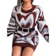thumbnail image 5 of SAYOO Vestido de suéter para mujer, vestido de primavera de punto con cuello redondo y manga larga con corazón de amor en capas, prendas de punto in otoño/invierno para mujer de una pieza SAYOO moda, 5 of 7