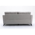 thumbnail image 6 of Callie Light Gray Linen Fabric Sofa Loveseat Chair Living Room Set, 6 of 13