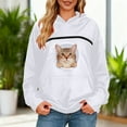 thumbnail image 6 of larppty Cat Pouch Hoodie for Women Oversized Sweatshirts Kitten Dog Pet Carrier Zipper Pocket Cozy Fashion Tops Clothes (Light Gray, L), 6 of 9