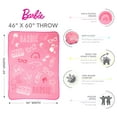 thumbnail image 4 of Barbie Kids Fleece Throw, 46"x60", Pink, 4 of 7