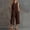 Brown Jumpsuits for Women, variant on Womens Round Neck Sleeveless Button Front Jumpsuit Relaxed Cropped Wide Leg Pants with Multi Pockets for Daily Brown XXL