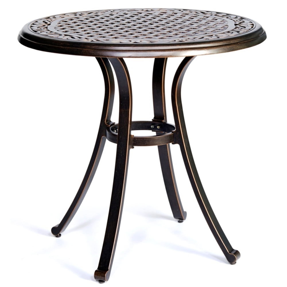 Kepooman 28" Indoor Round Coffee Table for Kitchen Dining Room, Brown