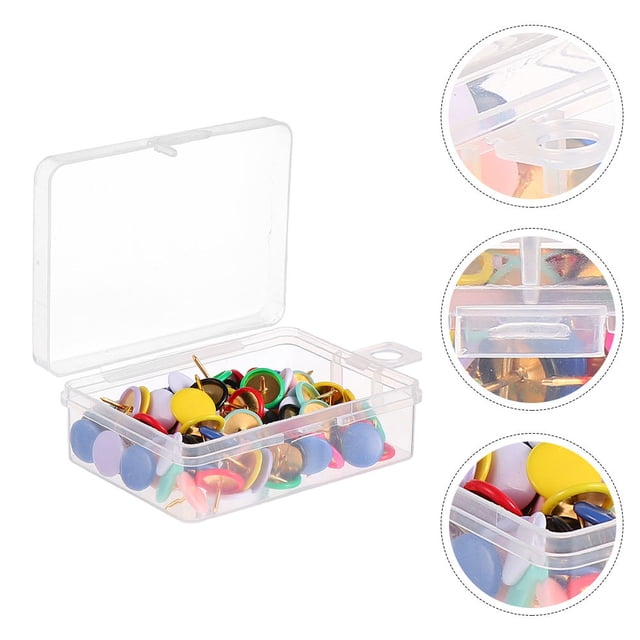 WRITWAA 200Pcs Assorted Color Plastic Thumbtacks Flat Head Pushpins Practical for Home School DIY