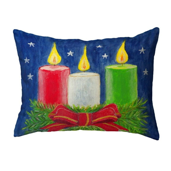 Christmas Candles No Cord Pillow 16x20