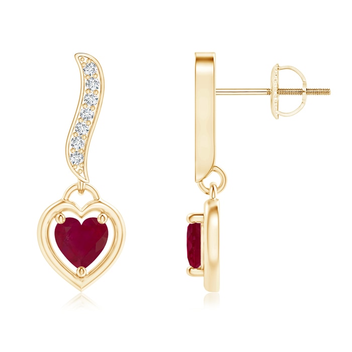 heart shaped ruby earrings