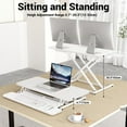 thumbnail image 3 of Standing Desk Wide Height Adjustable Quick Sit Stand Computer Desk Converter for Home Office Workstation ( Frame + Desktop), 3 of 6