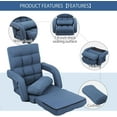 thumbnail image 4 of FLOGUOR 42-Position Adjustable Floor Chair, Chaise Lounge Indoor, Folding Lazy Sofa with Armrests and a Pillow Padded Adults Gaming Chairs for Living Room, Bedroom Factory Price, 8803XM (Blue), 4 of 9