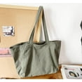 thumbnail image 3 of HLJDBB Economical Cotton Canvas Tote Bag,Women Hobo Shoulder Bag Crossbody Handbag with 3 External Pocket,Zipper Closure green, 3 of 10
