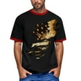 thumbnail image 2 of Men's Retro Independence Day Printed T-Shirt, Breathable Cotton Blend for Outdoor Sports and Casual Outings ,Black L, 2 of 5