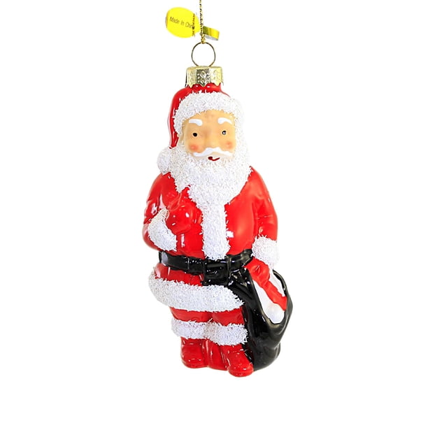 Holiday Ornament Standing Santa Blow Mold Christmas Tree Retro Vintage