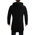 thumbnail image 3 of FEOYA Winter Overcoat for Men Wool Trench Coat Peacoat Jacket Business Coat Thick Outwear Coat with Hood Casual Single Breasted Jacket M, 3 of 6