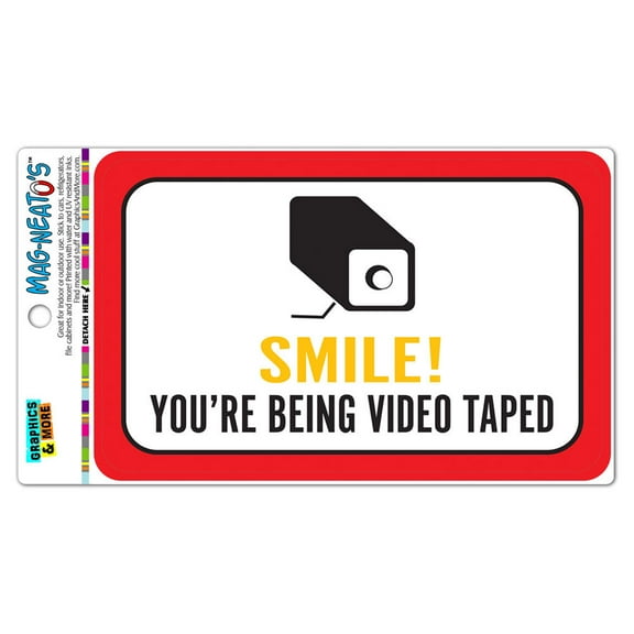 Smile You're Being Video Taped MAG-NEATO'S(TM) Automotive Car Refrigerator Locker Vinyl Magnet