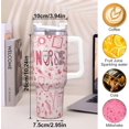 thumbnail image 6 of 40oz Pink Nurse Tumbler for Women - Handle, Lid, Straw Included, Nurse Appreciation and Nurses Week Gift, 6 of 6