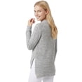 thumbnail image 4 of YEMAK Women's V-Neck Choker Style Side Slit Casual Knit Pullover Sweater MK8143-GRY-M, 4 of 4
