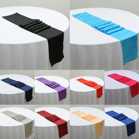 

ZYmall Solid Color Wedding Reception Venue Party Banquet Event Table Runner Decoration