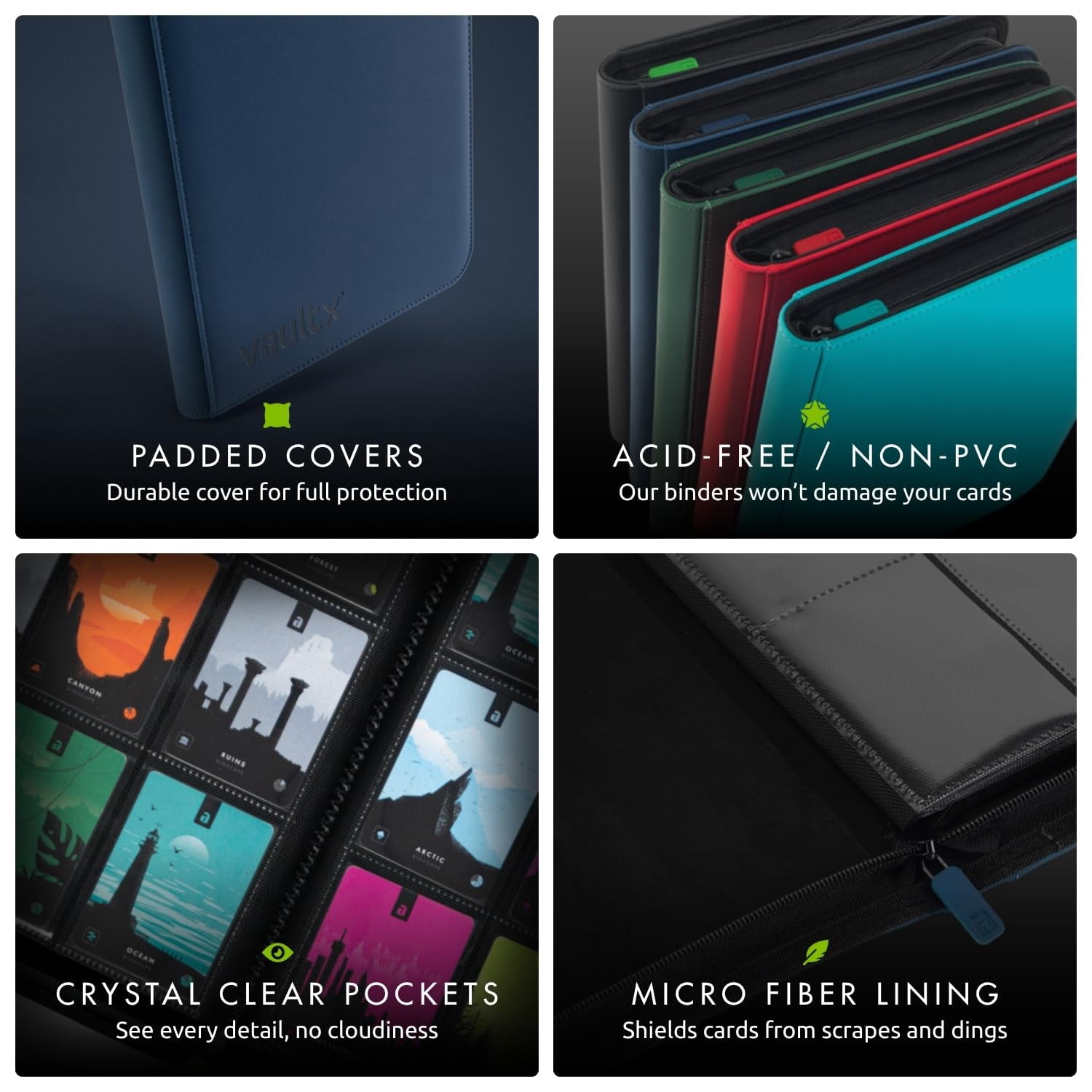 Vault X Zipper Trading Card Holder - 9-Pocket Album for TCG