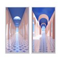 thumbnail image 2 of Designart "Futuristic Architecture Infinite Geometry VIII" Modern Geometric Framed Wall Art Set Of 2 - Modern Blue Framed Wall Art Set Of 2, 2 of 6