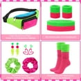 thumbnail image 5 of sixwipe 80s Outfit for Women, 80s Fancy Dress Costume Accessories, Headbands Wristbands Earrings Socks Handbags Hair Ties Party Outfit Set for 80's Retro Themed Party, 5 of 7