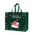 thumbnail image 2 of Taicans Christmas Gift Bags - Reusable Non-Woven Christmas Gift Tote Bags - Santa & Holly Design (12.8x6.7x9.8in),Eco-Friendly Holiday Party Favors,Shopping Bags for Gifts & Decorations, 2 of 5