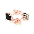 thumbnail image 2 of Clara Pucci 1.5Ct Natural Onyx Princess Cut VVS1 Push Back Stud 14k Solid hypoallergenic Gold Designer Earrings For July, 2 of 7