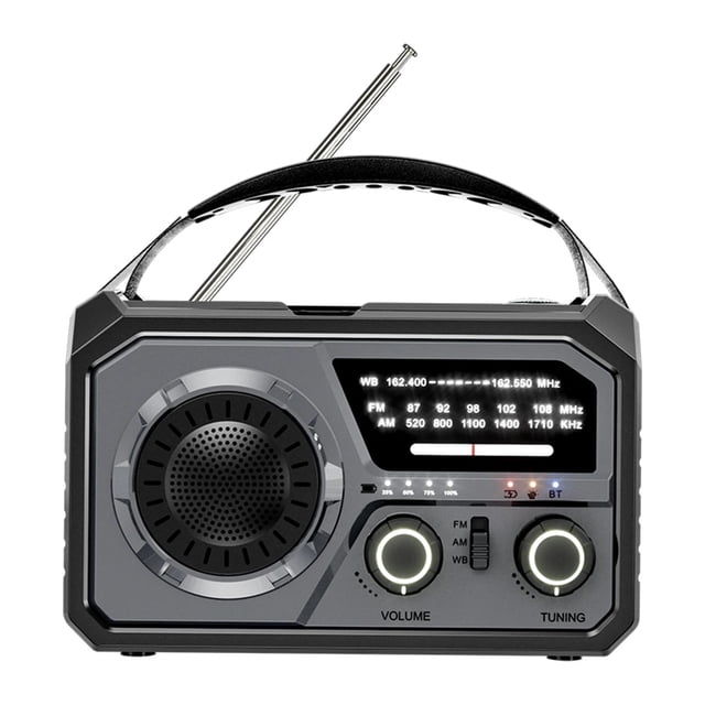 16000mah Emergency Radio Solar Hand Crank Radio With BT LED Flashlight Power Bank SOS Alarm AM/FM Portable Radio ,Handy Bright