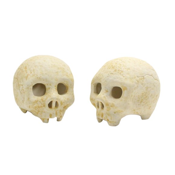 Aihimol Halloween Skull Fire Pit Decorative Ceramics Reusable Halloween Party Decoration Props Stove Burning Props 2Pcs
