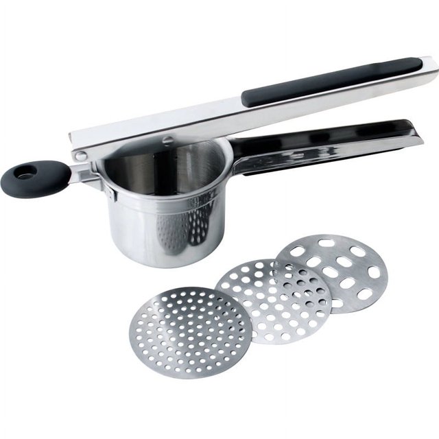 Prensa Patatas Manual, Prensa Patatas Profesional De Acero Inoxidable, Ideal Para Frutas, Verduras, Comida Para Bebés, 3 Discos Intercambiables