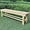 Natural, variant on Outdoor Garden Bench, 2-Person Wood Patio Bench Weatherproof Outdoor Backless Bench, Anti-Corrosion and Anti-Rust Garden Benches for Garden Lawn Porch Park Backyard (Black,35.5''/90cm)