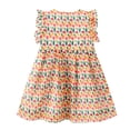 thumbnail image 4 of XXWXYD Girls Floral Print Fairy Dress Summer Casual Wear, Soft Cotton Baby Girl Dress with Ruffled Sleeves, Cute Toddler Dresses for Outdoor Play & Daily Outfits, 4 of 9