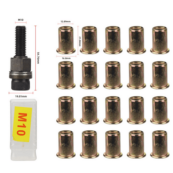 21pcs Rivet Nut Tools Hand Rivet Nut Simple Installation Manual Riveter for Rivnuts Tools for Nuts M5