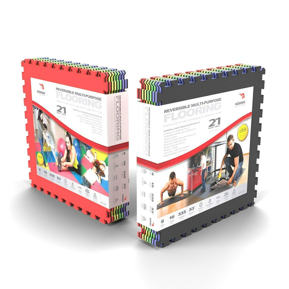 Norsk 25" x 25" Commercial Grade Reversible Floor Mats, Various Colors