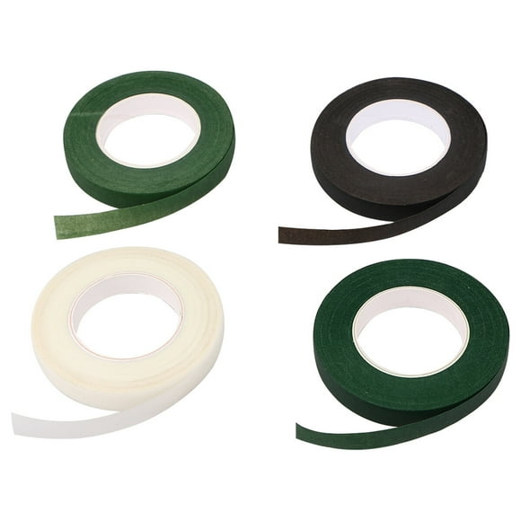 OUNONA 4 Rolls Deep Coffee Floral Tapes for Flower Wrapping Paper Adhesive