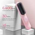 thumbnail image 2 of Cepillo alisador de pelo inalámbrico TYMO Porta, minicepillo portátil para viajes, peine caliente de iones negativos para mujeres, ligero y portátil, recargable por USB, color rosa, 2 of 5