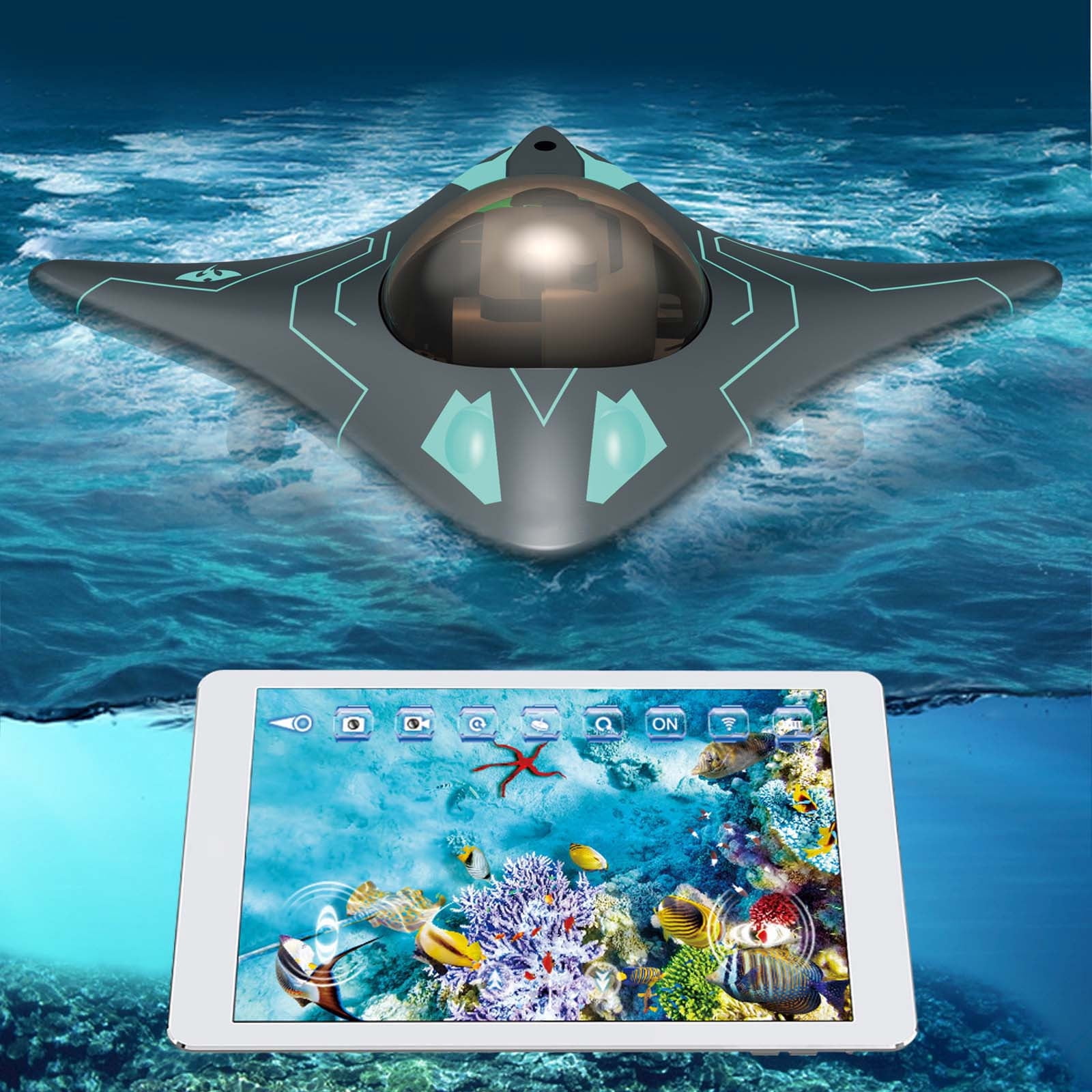 Chanana Underwater Drone with Camera,Mini Waterproof RC Boat with Smart App Control,WiFi Wireless Connectivity,Real-Time HD Video Image Transmission for Underwater Exploration,Gift for Men Kids