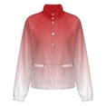thumbnail image 5 of Jackets for Women Winter Coat Jackets Flannel Stand Collar Jacket(Aesthetic Raspberry Red And White Gradient,Size:S-4XL), 5 of 7