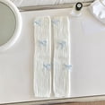 thumbnail image 4 of Yuanlong Womens Leg Warmers Ribbed Knit With Bow Detail Knee-High Stirrup Socks Stretchy Spring Wear Fashion Slouch Socks, 4 of 5