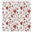 thumbnail image 3 of Ambesonne Floral Shower Curtain, Monochrome Rose Leaves, 69"Wx84"L, Ruby Beige White, 3 of 3