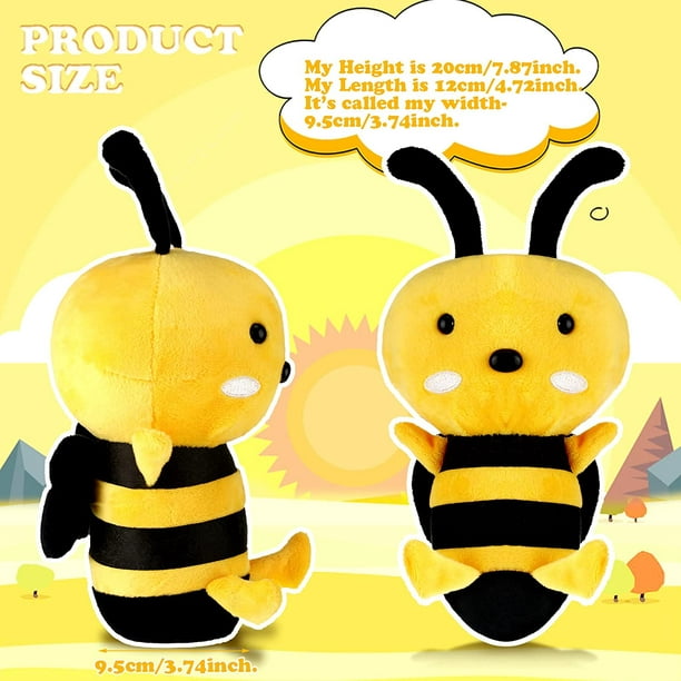 2 Pieces Stuffed Honeybee Toy Bee Movie Plush Bee Stuffed Animal For Honey  Bee