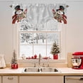 thumbnail image 2 of Christmas Snowman Tie Up Valances Curtain, Winter Xmas Box Bird Snowflakes Grey Adjustable Rod Pocket Short Window Treatment Tie Up Curtains Valances for Kitchen Living Room Bathroom 60x18 Inches, 2 of 9