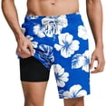 thumbnail image 2 of BRGZLK Mens Swim Trunks Stylish Graphic Beach Shorts Loose Casual Printed Drawstring Bathing Suit with Compression Liner & Pockets, 2 of 6