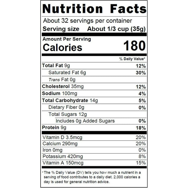 Great Value Instant Dry Whole Milk, 39.5 oz Bag, Makes 8 Quarts, 32 Servings per Container
