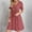 Pink, variant on FDGIU 2025 Women's Boho Tiered Swing Dress - Summer V-Neck Ruffle Sleeve Midi Dress with Pockets | Lightweight A-Line Sundress